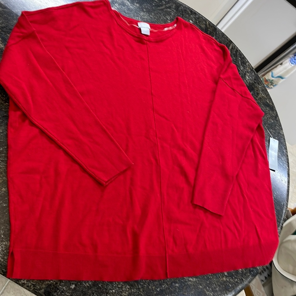 Chico red sweater size 3 NWT